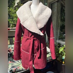 Faux suede coat